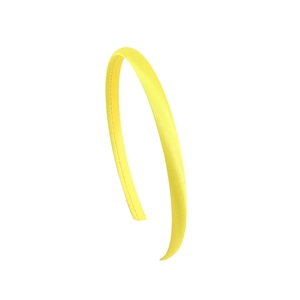 Classic bright yellow satin covered headband 1cm width minimalist hair accessory for women