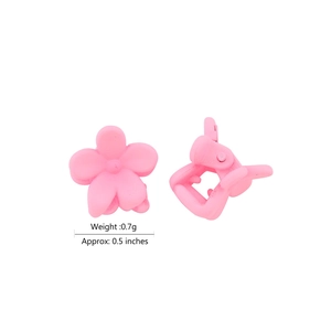 Mini Haarspangen in Rosa mit Blumenmuster und matter Oberfläche für Kinder, 0,5 Zoll