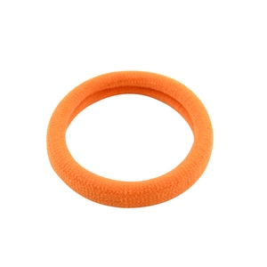 Elastic nylon hair ring for kids in bright orange candy color with woven texture