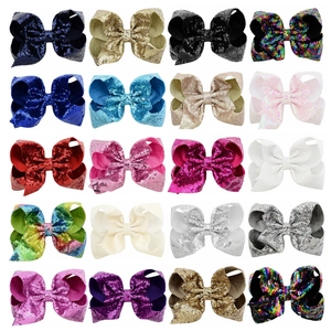 Large Sequin Hair Bow Clips For Girls Toddlers Glitter Oversized Bowknot Alligator Clips Kids Hair Accessories