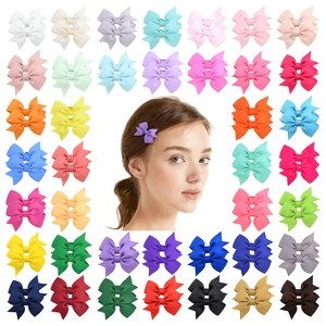 Barrettes à Cheveux Nœud en Gros-Grain pour Filles Enfants Pinces Croco en Tissu Accessoires de Décoration Fait Main