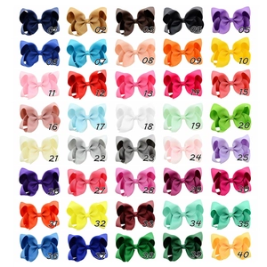 Catalogo dettagliato di 40 fiocchi per capelli in grosgrain con numeri identificativi