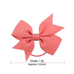 Élastique à cheveux avec nœud rose pour fillettes, accessoire fait main de 2,2 pouces