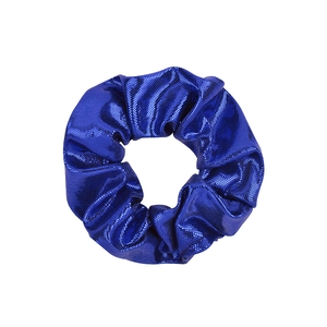 Chouchou bleu roi métallique en tissu laser brillant avec texture à mailles fines