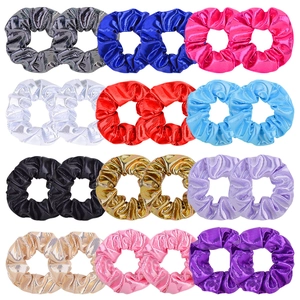 Chouchous Métalliques Brillants Élastiques À Cheveux Pour Femmes Filles Tissu Bronzant Grands Anneaux De Cheveux Accessoires De Mode
