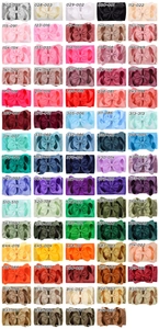 Detailed catalog showing 84 vibrant colors of large jacquard bow nylon baby headbands