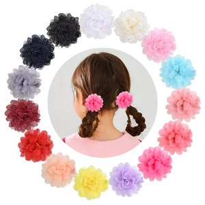 Pinces à Cheveux en Mousseline Fleur pour Bébé Filles Enfants Or Paillettes Florale Boutique Épingles à Cheveux Doux Accessoires