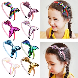 Serre-tête Queue de Sirène à Paillettes pour Filles Bandeau Étincelant Avec Künstliche Perle Artificielle Accessoire Cheveux Mignon Enfant pour Fête Cosplay