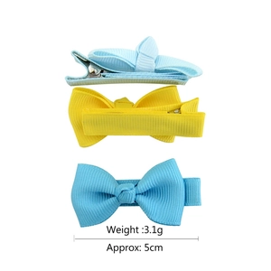 Lazos para el pelo de cinta de falla de 5cm para niñas en colores amarillo y azul