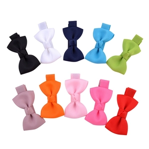 Juego de 10 pinzas para el cabello hechas a mano con lazos de cinta grosgrain de colores