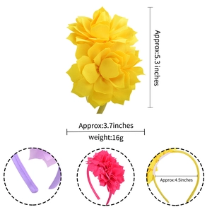 Serre-tête à grande fleur pour filles avec dimensions et détails de rose en mousseline