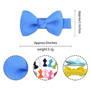 Set de lazos para el pelo de cinta grosgrain azul cielo con clips de cocodrilo para niñas