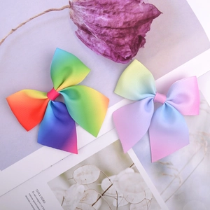 Barrettes à Cheveux Nœud en Ruban Gros-grain Dégradé Arc-en-Ciel pour Filles Tout-Petits Épingles à Cheveux Surdimensionnées Faites à la Main Accessoires Cheveux Enfants