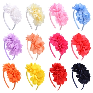Serre-Têtes en Mousseline de Fleurs Faits à la Main pour Filles Fleurs 3D Fête Mariage Accessoires Cheveux Enfants