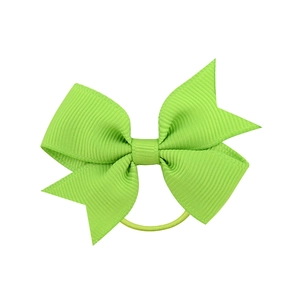 Nœud papillon vert en ruban gros-grain avec élastique pour bébés et fillettes