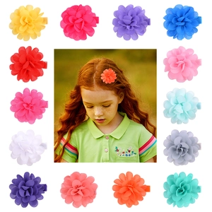 Handmade Chiffon Flower Bowknot Hair Clips For Kids Girls Sweet Princess Alligator Clip Hairpin Boutique Hair Accessories