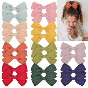 Handmade Fabric Bow Hair Clips For Kids Girls Princess Hairpins Cute Alligator Clips Bowknot Hair Accessories For Party Daily