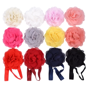 Handmade Chiffon Flower Baby Headband Soft Elastic Nylon Hair Band For Infants Newborn Toddlers Kids Hair Accessories Photography Props