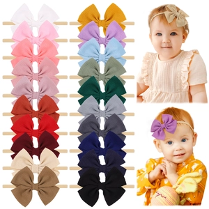 Seamless Nylon Baby Bow Headbands Super Soft Elastic Hairbands For Infant Toddler Girls Hair Accessories For Party Daily Wear