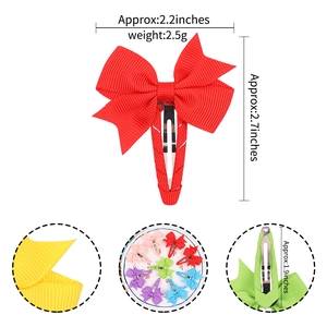 Bow hair clips in Morandi colors with fabric wrap and metal duckbill clip for kids
