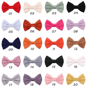 Grid view of DIY ribbed fabric bow hair clips in 20 vibrant colors for children
