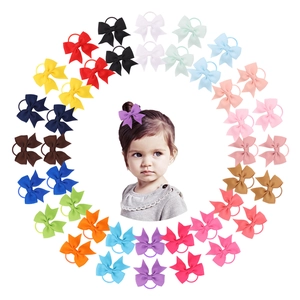 Nœud Papillon en Ruban Gros-Grain Fait à la Main Élastiques à Cheveux pour Filles Enfants Accessoires de Cheveux