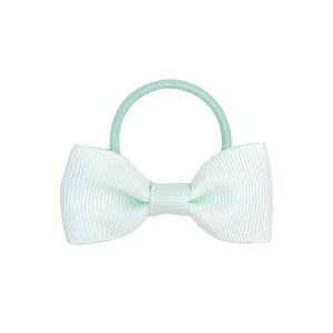 Mint green ribbed ribbon bow hair tie with high-elastic band for girls and women