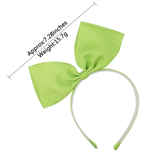 Serre-tête vert vif avec grand nœud en gros-grain de 7,28 pouces pour filles antidérapant