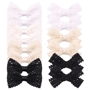 Handmade Lace Bow Hair Clips For Baby Girls Sweet Hollow Crochet Bowknot Side Clips Children Polyester Hair Accessories