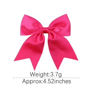 Rose red satin bow hair clip for girls, 4.52 inch candy color ribbon hair accessory