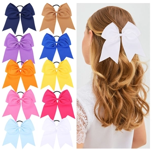Handmade Grosgrain Ribbon Large Bow Hair Tie Swallowtail Elastic Hair Band For Girls Dance Performance Daily Hair Accessories