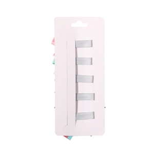 Lot de 5 barrettes à cheveux à fleurs et rayures pour enfants sur carte blanche