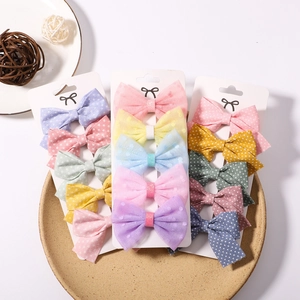 Lot de barrettes à nœuds en résille pastel pour filles aux couleurs de macarons