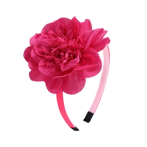 Serre-tête fleur en mousseline rose pour enfants accessoire de coiffure de fête