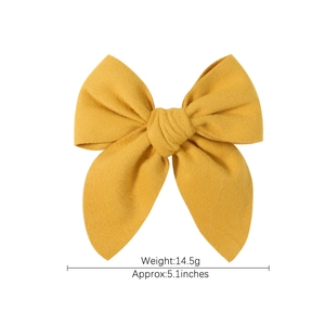 Vintage milk coffee plush bow hair clip with 5.1-inch velvet texture for women and girls