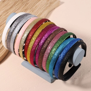 Lot de 12 serre-têtes larges à paillettes pour enfants aux couleurs acidulées dégradées