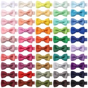 Barrettes à Cheveux Nœud en Ruban Gros-grain pour Filles Fait à la Main Couleur Unie Antidérapant Pinces à Bec de Canard Accessoires Cheveux Bébé