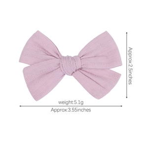 Hellviolette Schleifen-Haarspange mit Rippstruktur, 3,55x2,5 Zoll, minimalistisch für Kinder