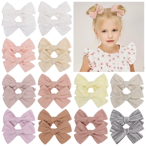 Pastoral Baumwolle Schleife Haarspangen Für Mädchen Bestickt Floral Haarnadeln Handgefertigt Süße Kinder Haarschmuck