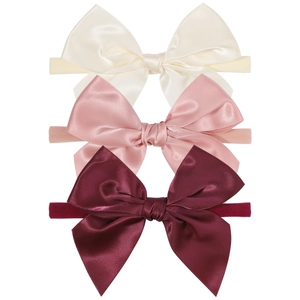 Soft Nylon Baby Headband Elastic Seamless Hair Band Satin Ribbon Bowknot Hair Accessories For Infants Toddlers Girls Vintage Style