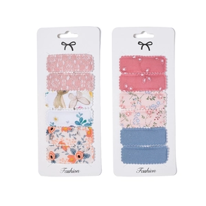 12-piece floral embroidery fabric rectangular hair clip set for girls and women