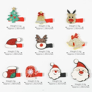 Set di 10 fermagli per capelli natalizi festivi con renne e Babbo Natale per bambine