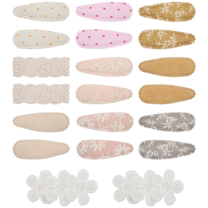 Sweet Fabric Bow Hair Clips For Toddler Girls Embroidery Lace BB Clips Flower Floral Heart Hair Barrettes Headwear For Kids Children