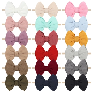 Lot de 18 bandeaux bébé élastiques doux avec nœuds colorés pour nourrissons et filles