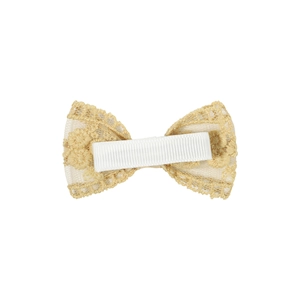 Barrette à cheveux en dentelle beige brodée de fleurs pour coiffure quotidienne fille