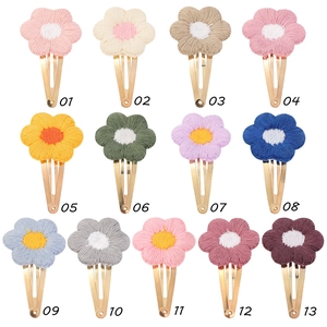 Barrettes à Cheveux en Fleur Brodées à la Main Mignonnes pour Filles Enfants Pinces à Cheveux BB en Alliage Floral
