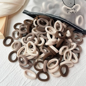 Haargummis-Set für Kinder aus hochelastischem Nylon in Kaffee- und Beigetönen mit Struktur