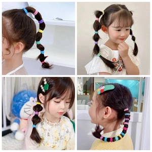 Nylon Hohe Elastizität Nahtlose Haargummis Bulk Set Bunte Gerippte Scrunchies Haarbaender Für Kinder Damen Täglich Haarstyling