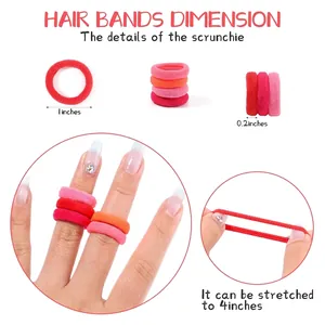 Hochelastische Nylon-Haarbänder Set mit Größentabelle und Dehnungstest für Mädchen