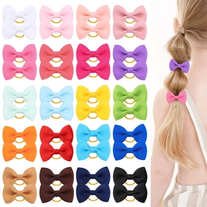 Kinder Schleife Elastische Haargummis Grosgrain Bowknot Pferdeschwanz Halter Handgefertigt Nylon Haarseil Für Mädchen Accessoires